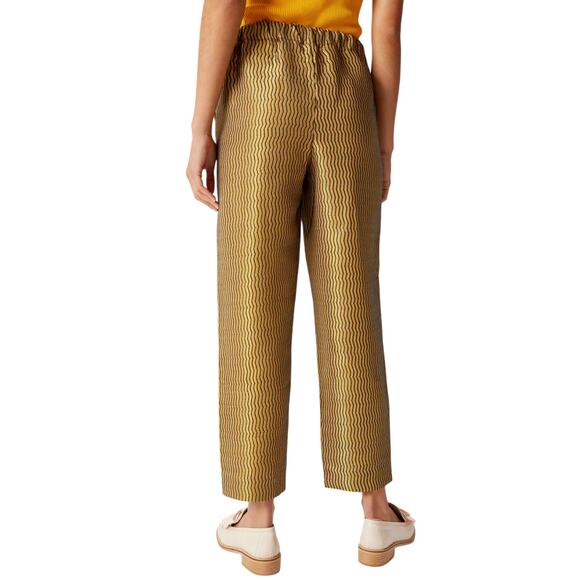 NWT Anthropologie Women's High Rise Maeve Melyssa Jacquard Cropped Dress Pants - Picture 4 of 8